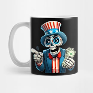 Sugar Skull Uncle Sam - 4th of July - Capitalism Mug